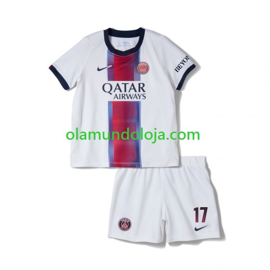Camisola Paris Saint-Germain Vitinha 17 Criança Equipamento Segundo 2026-2027 Manga Curta